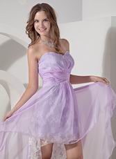 Pretty Sweetheart High-low Lavender Prom Dress With Lace