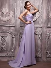 2014 Lavender Chiffon Prom Dress With One Shoulder Skirt