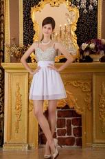 Straps Ivory Chiffon Sweet 16 Dress With Beading