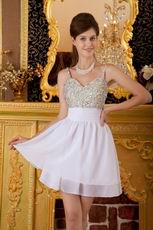 Straps Ivory Chiffon Sweet 16 Dress With Beading