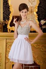 Straps Ivory Chiffon Sweet 16 Dress With Beading