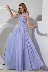 Beautiful V-Neck Empire Lavender Evening Dresses