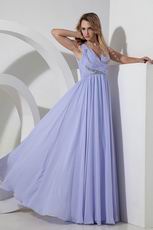 Beautiful V-Neck Empire Lavender Evening Dresses