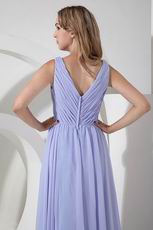 Beautiful V-Neck Empire Lavender Evening Dresses