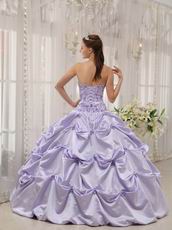 Strapless Lavender Embroidery Quinceanera Dress By Designer