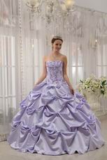 Strapless Lavender Embroidery Quinceanera Dress By Designer