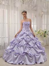 Strapless Lavender Embroidery Quinceanera Dress By Designer