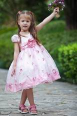 Lovely Scoop Embroidery Flower Ankle Length Flower Girl Dresses