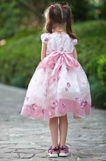 Lovely Scoop Embroidery Flower Ankle Length Flower Girl Dresses