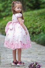 Lovely Scoop Embroidery Flower Ankle Length Flower Girl Dresses