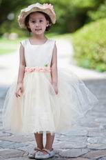 Wholesale Cute Square Champagne Infant Flower Girl Dress Shop