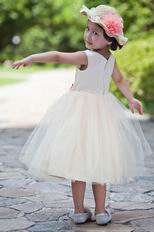 Wholesale Cute Square Champagne Infant Flower Girl Dress Shop