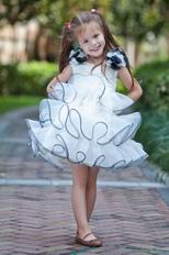 Beautiful Flower Straps Ball Gown Cute Ruffle Skirt Flower Girl Dress