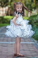 Beautiful Flower Straps Ball Gown Cute Ruffle Skirt Flower Girl Dress