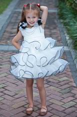 Beautiful Flower Straps Ball Gown Cute Ruffle Skirt Flower Girl Dress