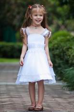 Vintage Straps A-line White Organza Flower Girl Dress For Sale