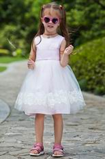 Lovely Scoop Belt Appliques Baby Flower Girl Dress Online