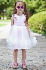 Lovely Scoop Belt Appliques Baby Flower Girl Dress Online