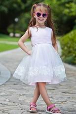 Lovely Scoop Belt Appliques Baby Flower Girl Dress Online
