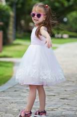 Lovely Scoop Belt Appliques Baby Flower Girl Dress Online