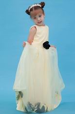 Cute Scoop Flower A-line Yellow Flower Girl Dress For Less