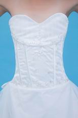 Cheap Sweetheart Beading A-line Corset White Net Flower Girl Dress