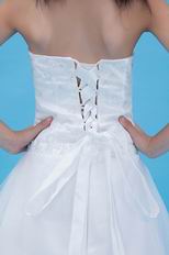 Cheap Sweetheart Beading A-line Corset White Net Flower Girl Dress