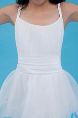 Affordable Spaghetti Straps Layers White Organza Flower Girl Dress