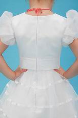 Vintage Scoop Cap Sleeves White Organza Flower Girl Dress Online