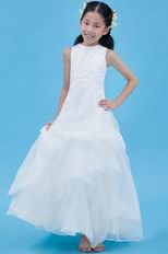 Affordable Scoop Appliques A-line Organza Flower Girl Dress