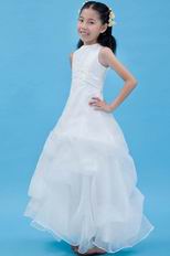 Affordable Scoop Appliques A-line Organza Flower Girl Dress