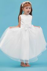 Wholesale Scoop Crystal White Organza Find Flower Girl Dresses Online