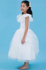 Beautiful Scoop Lace Ankle Length Organza Flower Girl Dresses