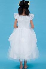 Beautiful Scoop Lace Ankle Length Organza Flower Girl Dresses