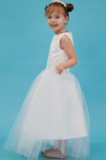 Cute Scoop Appliques Beading Net Flower Girls Dresses For Less