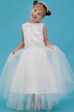 Cute Scoop Appliques Beading Net Flower Girls Dresses For Less