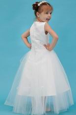 Cute Scoop Appliques Beading Net Flower Girls Dresses For Less