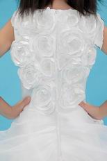 Luxury Jewel/Square Flowers Zipper Beading Cheap Flower Girl Dress