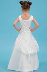 Affordable Scoop/Jewel Appliques Sequin Corset Flower Girl Dresses