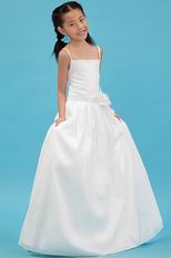 Affordable Spaghetti Straps A-line Taffet Flower Girl Dresses On Sale