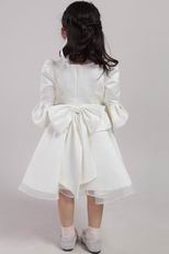 Square Long Sleeves 2014 Flower Little Girl Dress With Flower