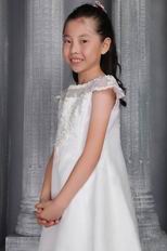 Princess Bateau Tea-length Tulle Lace Flower Girl Dress