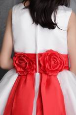 Scoop Neckline Floor-length Flower Girl Dress With Belt