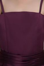 Spaghetti Straps Dark Purple Chiffon A-line Belt Flower Girl Dress