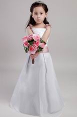 Floor Length A-line Silhouette Flower Girl Dress With Belt