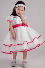 Cute Organza Bowknot Emberllish Little Girl Dress