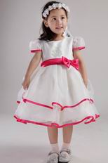 Cute Organza Bowknot Emberllish Little Girl Dress