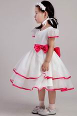 Cute Organza Bowknot Emberllish Little Girl Dress