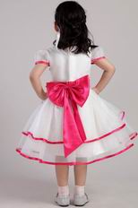 Cute Organza Bowknot Emberllish Little Girl Dress