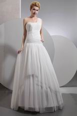 One Shoulder Corset Ivory Puffy Prom Ball Gown Top Designer